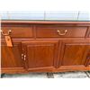 Image 4 : Wooden Sideboard Cabinet w/ 4 Doors, 3 Drawers & Clear Top 70" x 19" x 34"H