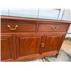 Image 5 : Wooden Sideboard Cabinet w/ 4 Doors, 3 Drawers & Clear Top 70" x 19" x 34"H