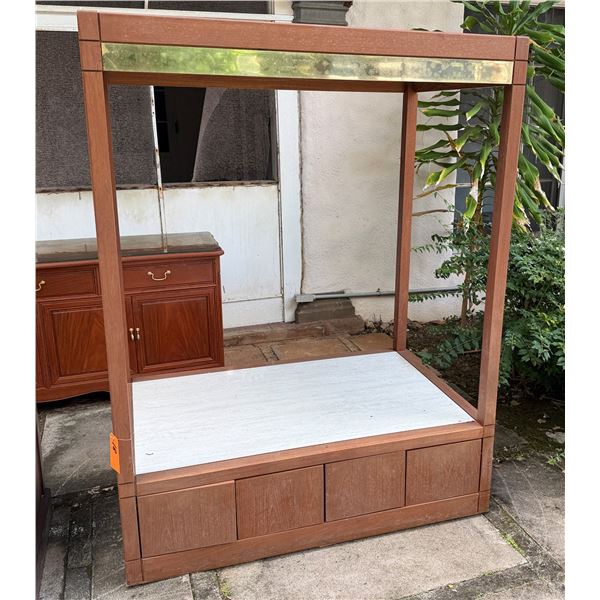 Wooden 4-Post Display w/ Storage Drawers 52" x 32" x 70"H