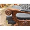 Image 11 : Carved Wood-Framed Tufted Sofa w/ Stud Accents 76" x 28" x 35"H