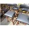 Image 5 : Qty 4 Carved Wooden Upholstered Bar Chairs w/ Stud Accents 15" x 14" x 42"H