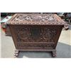 Image 1 : Carved Wooden Chest w/ Dragon Motif Hinged Lid 44" x 24" x 37"H