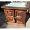 Image 1 : Wooden 2-Door Cabinet w/ Clear Top 24" x 24" x 23"H
