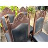 Image 8 : Qty 4 Carved Wooden Upholstered Chairs w/ Stud Accents 20" x 17" x 45"H