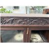 Image 2 : Carved Wooden Hutch Cabinet w/ Glass Doors & Inside Shelving  76" x 17" x 50"H