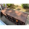 Image 8 : Carved Wooden Sideboard Cabinet w/ 3 Doors, 3 Drawers & Folding Leaf Top 62" x 20" x 33"H