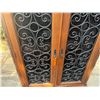 Image 7 : Wooden 2-Door Cabinet w/ Metal Filigree Design 43" x 15" x 53"H