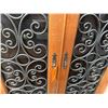 Image 8 : Wooden 2-Door Cabinet w/ Metal Filigree Design 43" x 15" x 53"H