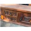 Image 3 : Carved Wooden Sideboard Cabinet w/ 2 Doors & 2 Drawers  47" x 15" x 18"H