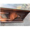 Image 4 : Carved Wooden Sideboard Cabinet w/ Clear Top 79" x 18" x 27"H