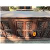 Image 4 : Carved Wooden Sideboard Cabinet w/ 4 Doors & Interior Drawers 79" x 18" x 27"