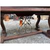 Image 3 : Carved Wooden Table w/ Drop Leaf Ends & Metal Filigree 119" x 40" x 31"H