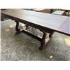 Image 7 : Carved Wooden Table w/ Drop Leaf Ends & Metal Filigree 119" x 40" x 31"H