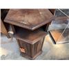 Image 3 : Wooden Hexagon Shaped Cabinet w/ Undershelf 15" Dia, 30"H