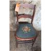Image 1 : Wooden Dining Chair w/ Upholstered Seat & Stud Accents 15" x 13" x 34"H