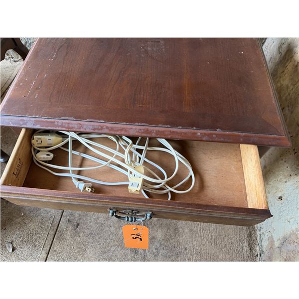 Lane Wooden Side Table w/ Drawer & Cabriole Legs
