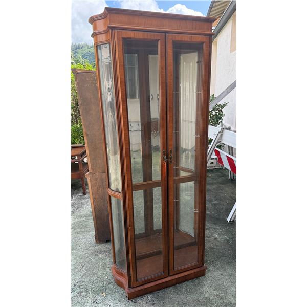 Tall Wooden Curio Cabinet 25" x 79"H