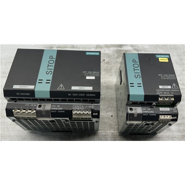 Lot of (2) Siemens Power Supplies #6EP1336-3BA00 & #6EP1334-3BA00