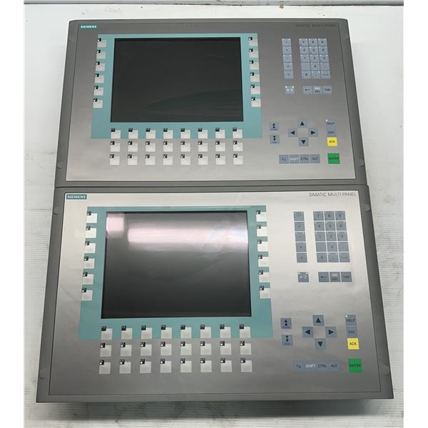 (2) Siemens #6AV6 643-0DD01-1AX1 MP277 10" Key Operator Panels