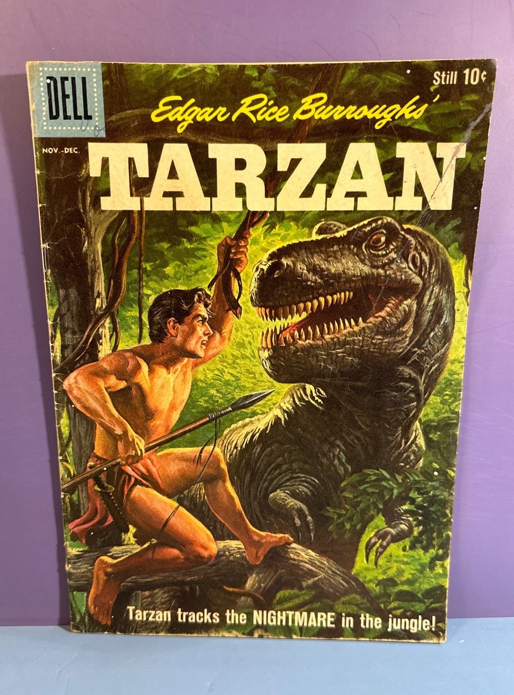 Dell Comics Edgar Rice Burroughs' Tarzan #121 (1960) T-Rex Cover