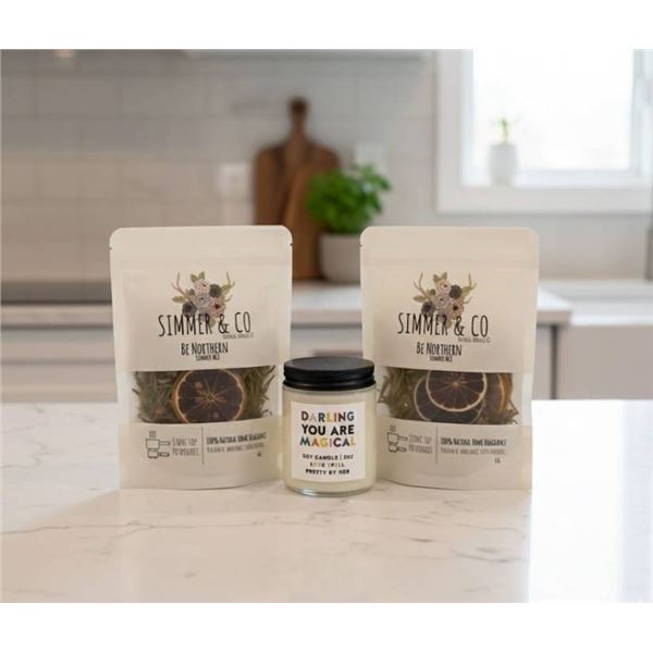Simmer & Co. Simmer Mix and Pretty By Her Soy Candle, Love Spell, 9 oz