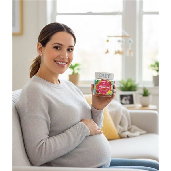 Olly Prenatal Multivitamin Gummies with Folic Acid and DHA – 60 Count