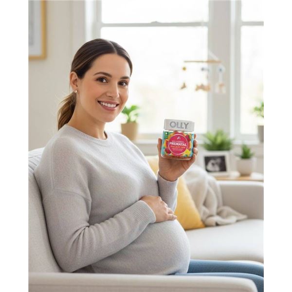 Olly Prenatal Multivitamin Gummies with Folic Acid and DHA – 60 Count