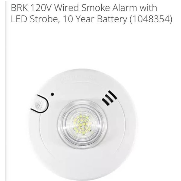BRK Slim LED Strobe Smoke Alarm Model 7020BSLA With 10-Year Backup Battery
