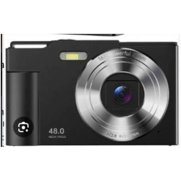 Black Digital Camera With 1080P Resolution and 2.4 Inch Screen