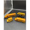 Image 2 : Four Pull Back  Die-Cast Yellow School Bus Toy Vehicles