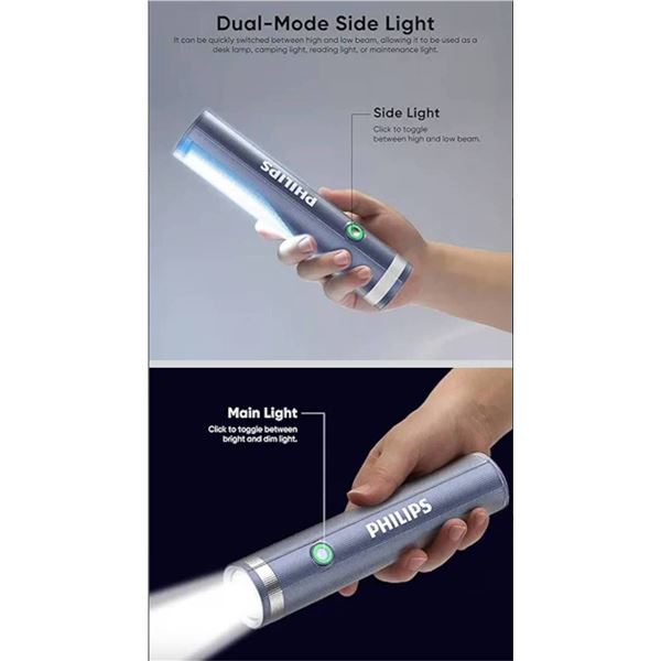 Philips SFL1188 Dual-Mode Rechargeable LED Flashlight