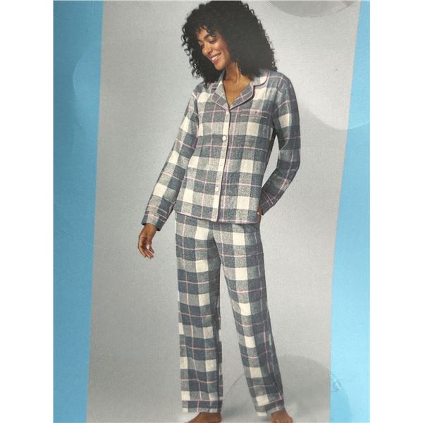 BedHead Pajamas 2-Piece Cotton Pyjama Set, Size M/M, Gray Plaid
