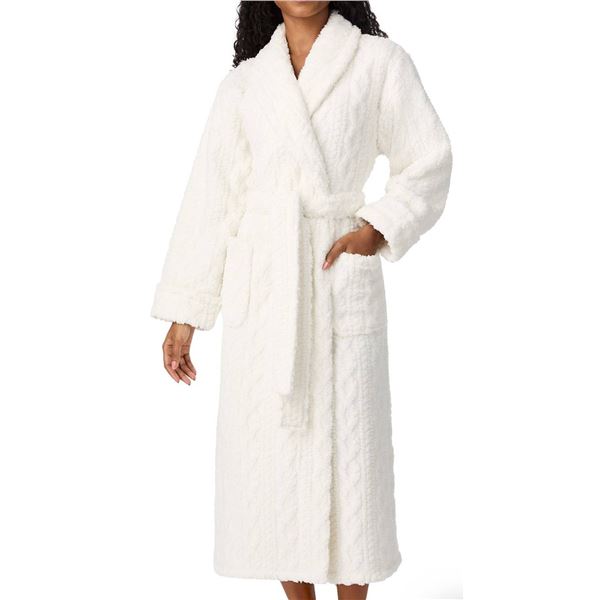 Room Service Women’s White Robe, Size M/L