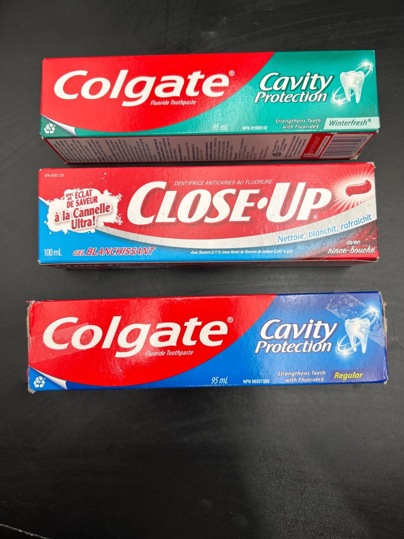 Lot of 3 Toothpaste Tubes: Colgate and Close-Up Assorted Varieties