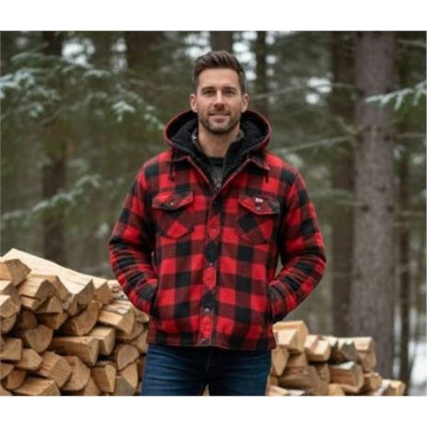Canadian Collective XS Red and Black Plaid Hooded Jacket