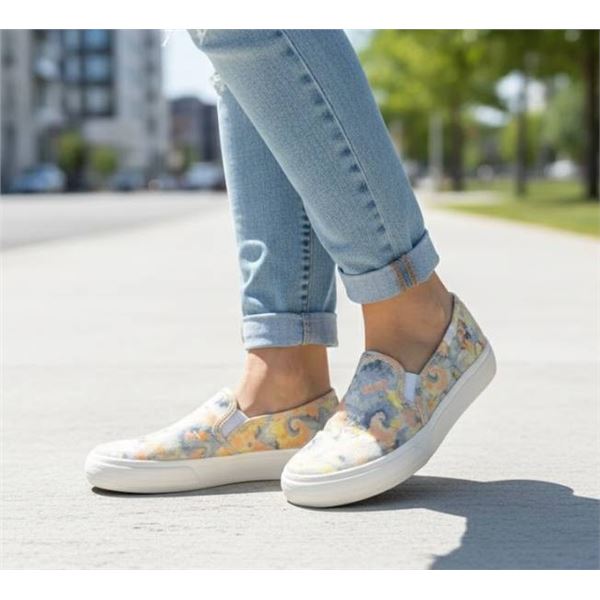 Keds WF60056 Women’s Double Deck Tie Dye Pink Multi Casual Shoes, Size 7.5