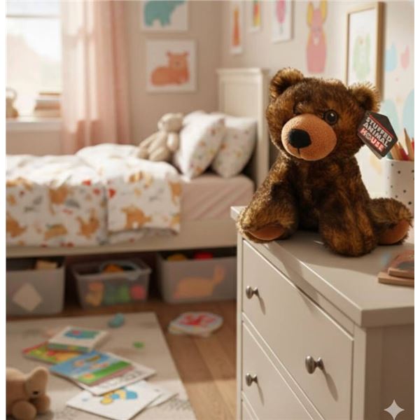 Stuffed Animal Plush Brown Bear with Tag