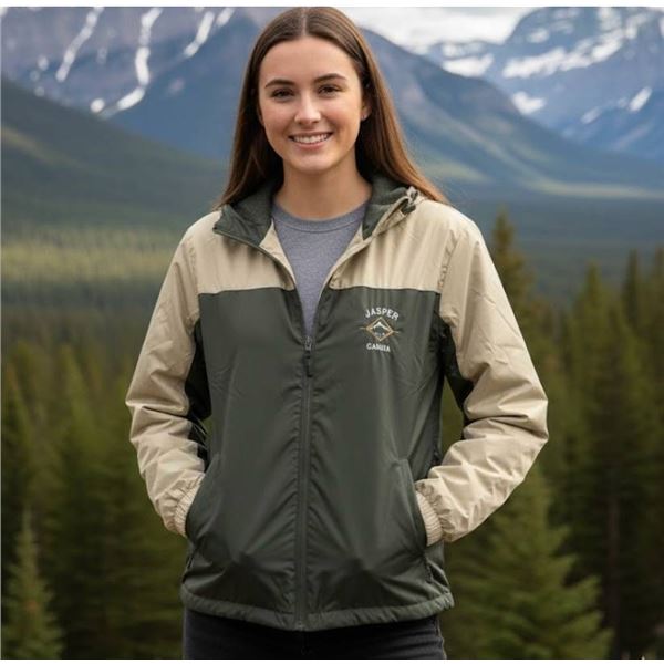 Crazy Apparel Olive/Khaki XS Hooded Jacket with Jasper Canada Logo