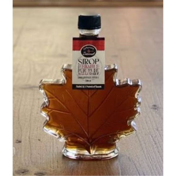 La Sucrerie de Courval Pure Maple Syrup in Maple Leaf-Shaped Bottle, 250 mL