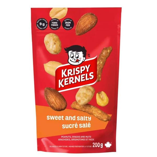 CASE LOT Krispy Kernels Sweet And Salty Peanuts Mix, 200g x 8