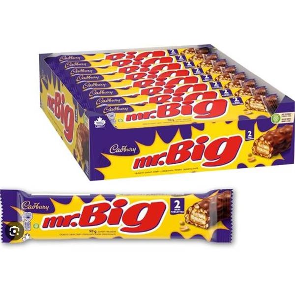 Cadbury Mr. Big Bars 90g, 24-Count Bulk Lot
