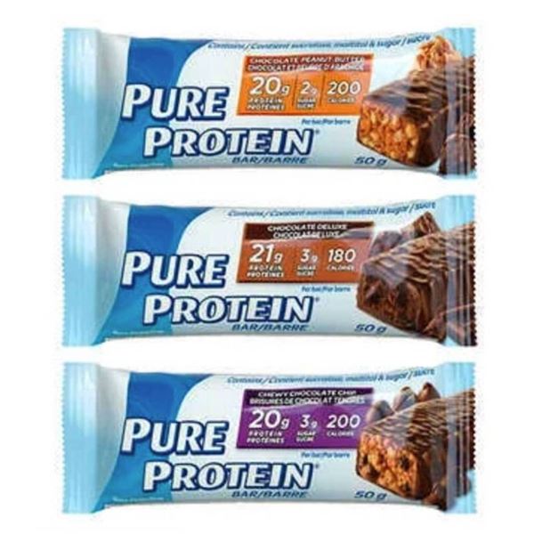 Pure Protein 18-Bar Variety Pack Assortment of Three Flavors