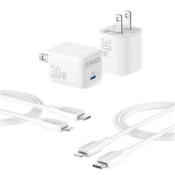 Anker 30W Fast Charging Kit With 2 USB-C to Lightning Cables