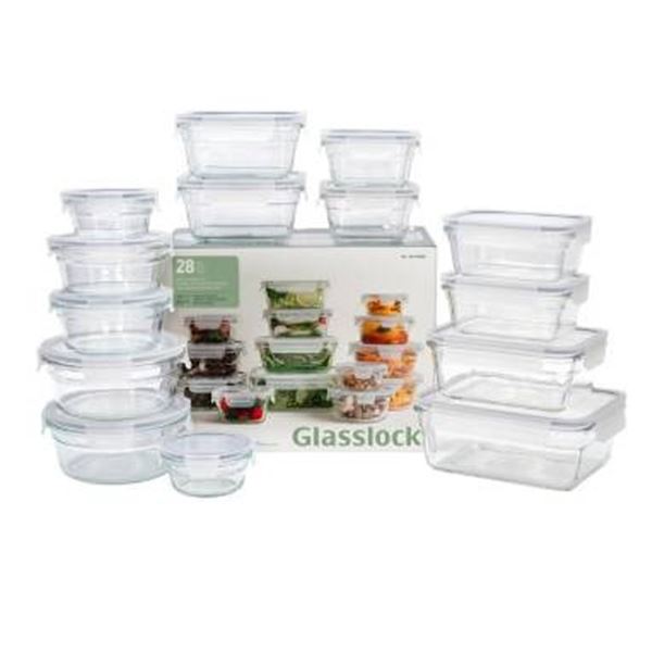 Glasslock 28-Piece Glass Container Set – Oven-Safe, 450°F