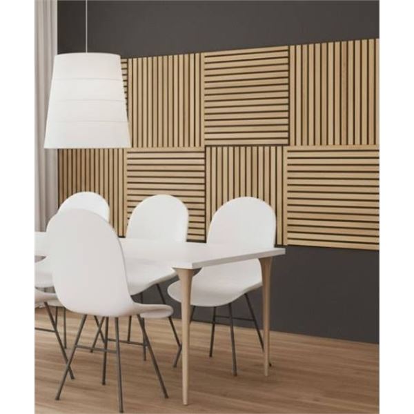Richelieu Kalmate Acoustic Grooved Tiles, 24 x 24 Inches, Set of 6