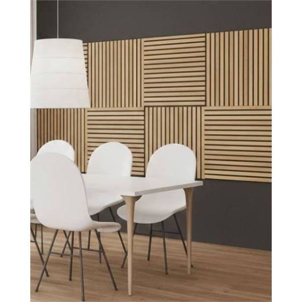 Richelieu Kalmate Acoustic Grooved Tiles, 24 x 24 Inches, Set of 6