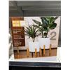 Image 2 : Ceramic Planters with Bamboo Stands – 2 Pieces