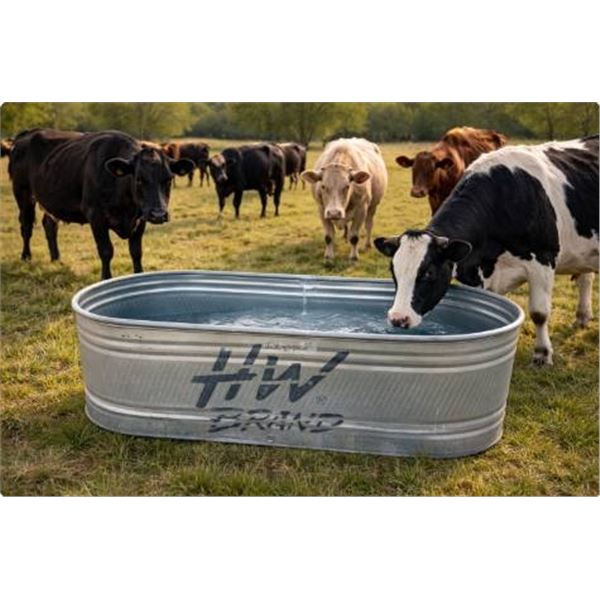 HW Brand Round End Stock Tank, Model RE328 – 8ft x 3ft
