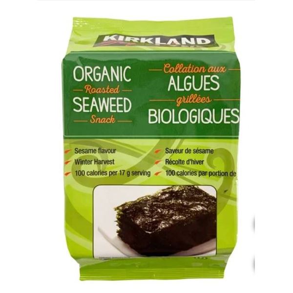 Organic Roasted Seaweed Snack – 9 Packs, 17g Each