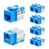 Image 1 : Lot of 4 IWILLINK RJ45 Cat6 Keystone Jack Adapter, Blue